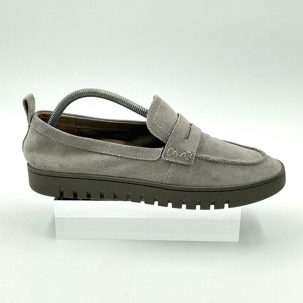Vionic Size 10 Wide Penny Loafer Grey Suede Orthotic Slip On Shoes Uptown
